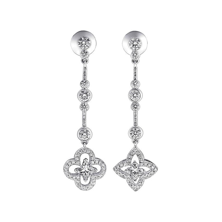 LV-Q96149 long earrings four-leaf clover plum blossom dart combination earrings