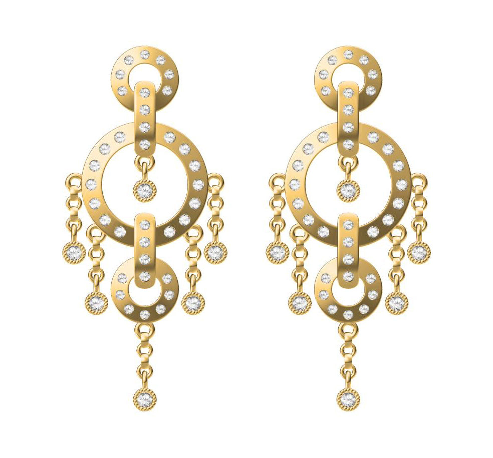 BJ-G38M3840 three-circle bead stud earrings