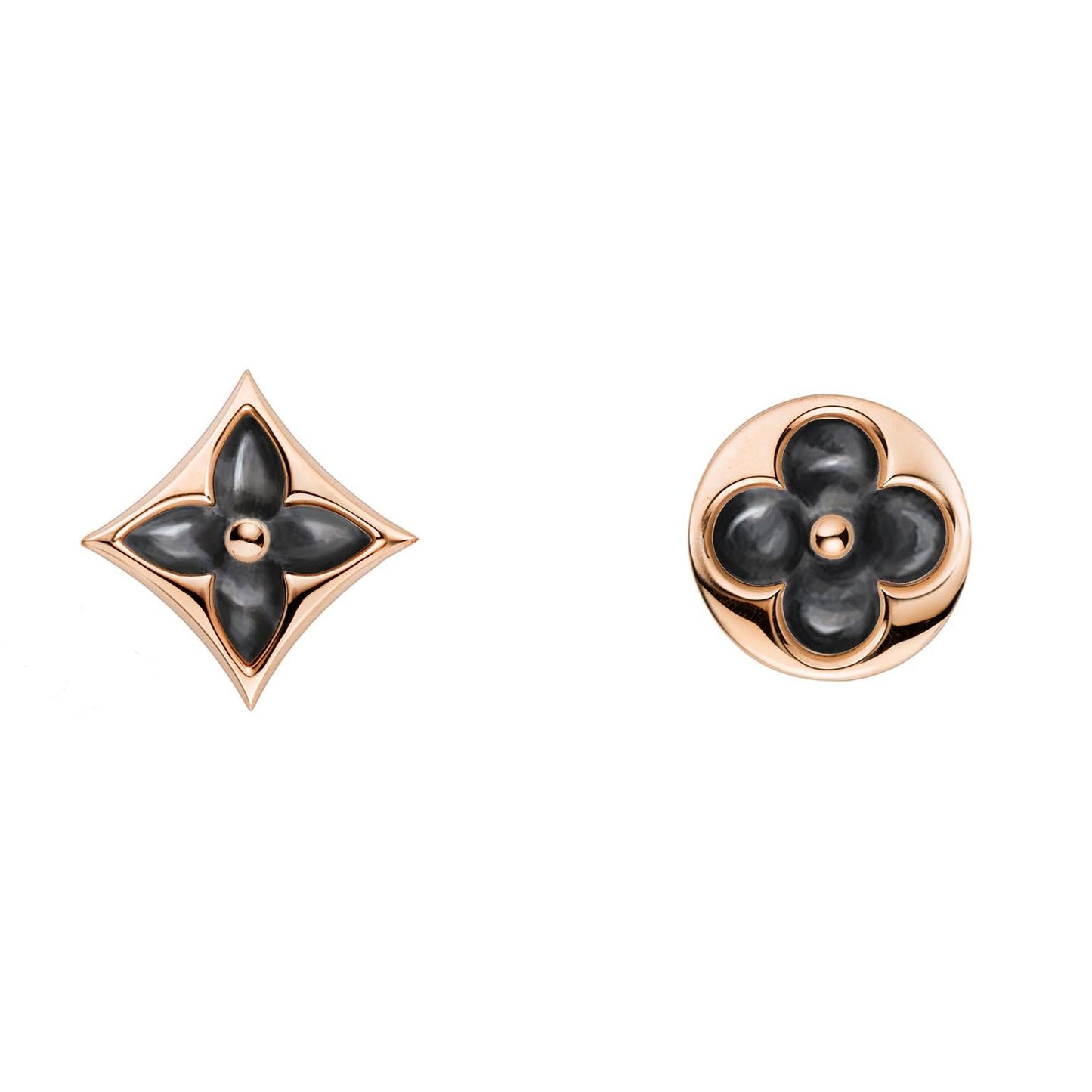 LV-Q38009 agate white shell plum blossom flying mark four-leaf clover earrings