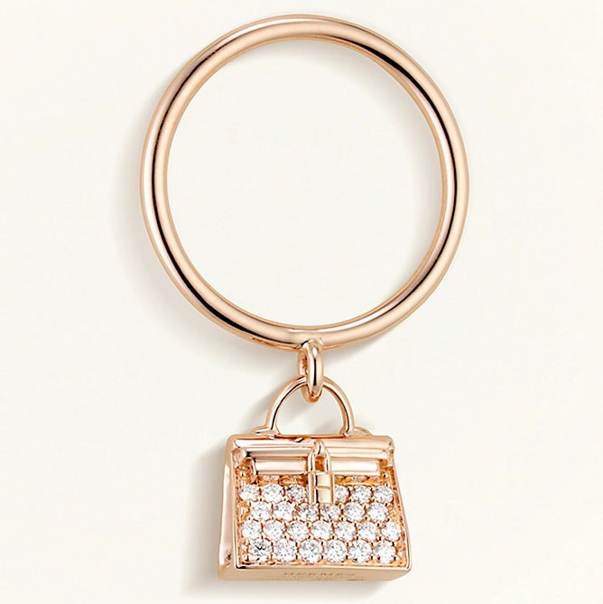 爱H仕-H221606B镶钻手提包光金臂戒指11#