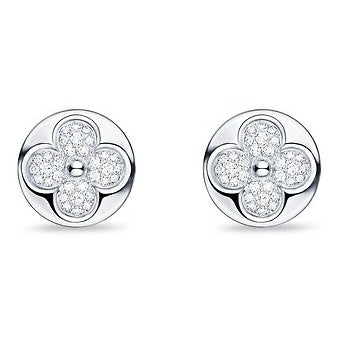 LV-Q96500 four-leaf clover plum blossom dart dense stone round earrings