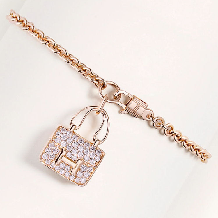 AiHshi-H121413B full diamond bag lock bracelet