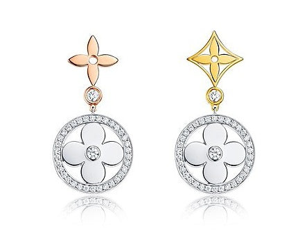 LV-Q96367 plum blossom dart half-embellished earrings