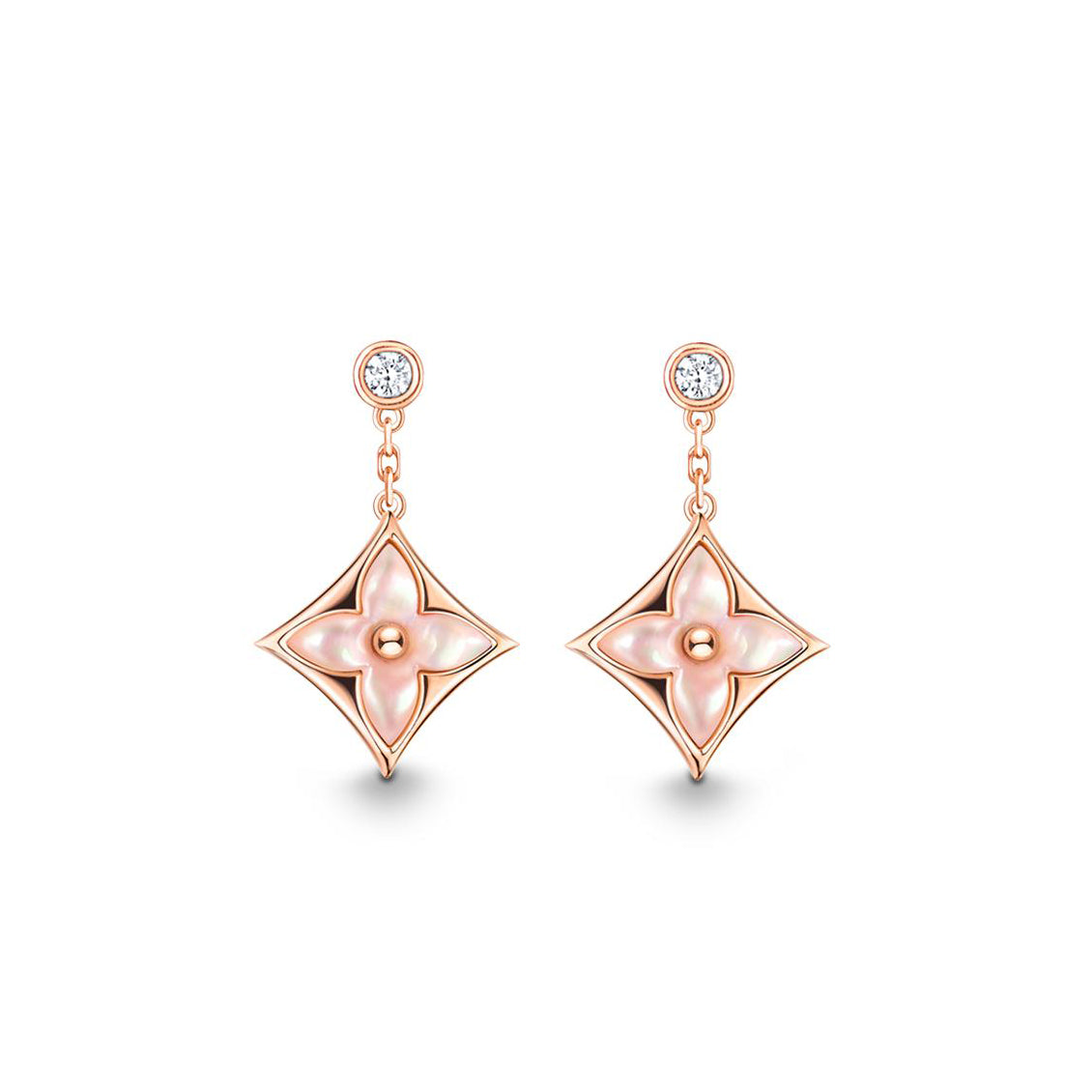 LV-Q96667 Plum Blossom Dart White Shell Earrings