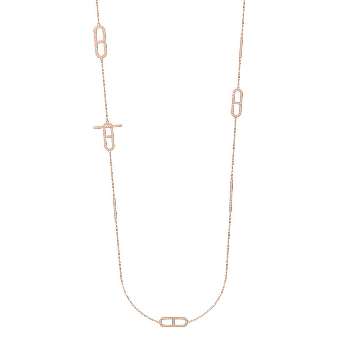 AiHshi-H177823B Full Diamond Large Set Long Day Necklace