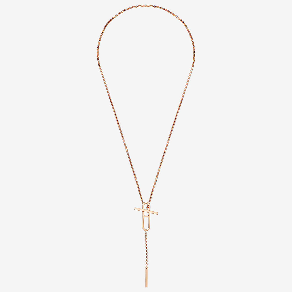 AiHshi-H144793B light gold single long Japanese letter necklace