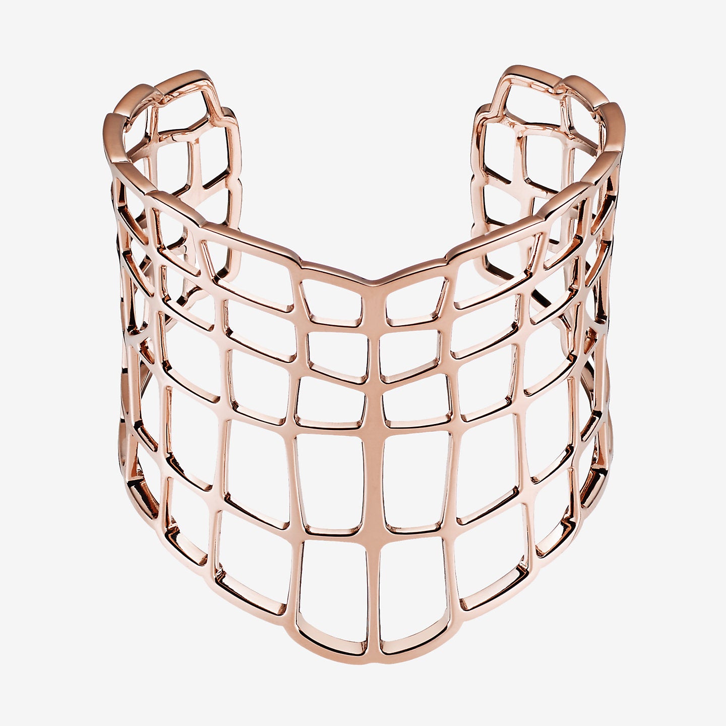 AHS-H216420B light gold hollow shield open bracelet