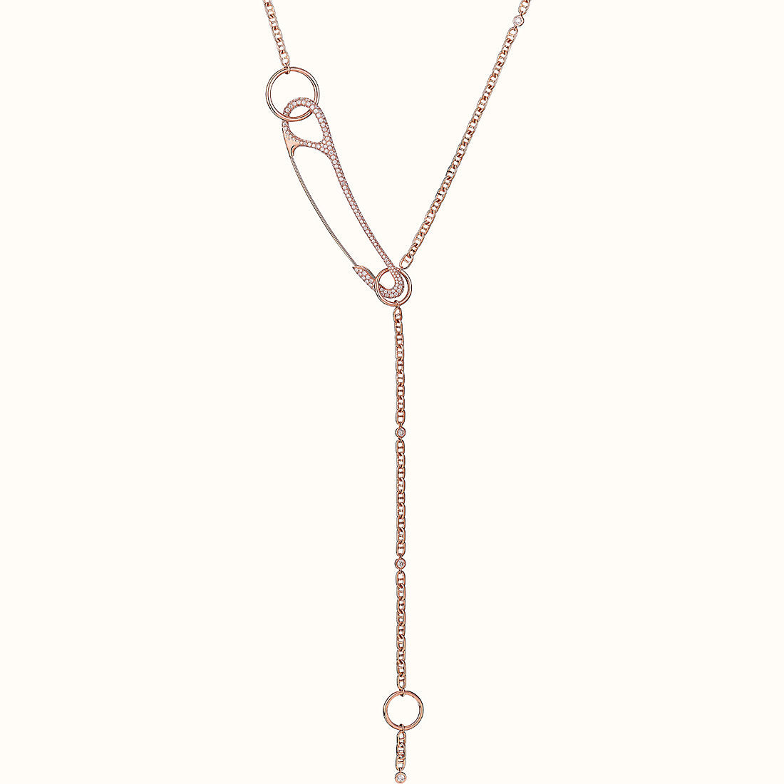 AiHshi-H201292B Diamond Paperclip Necklace
