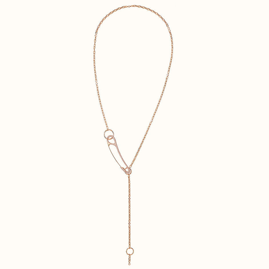 AiHshi-H201292B Diamond Paperclip Necklace