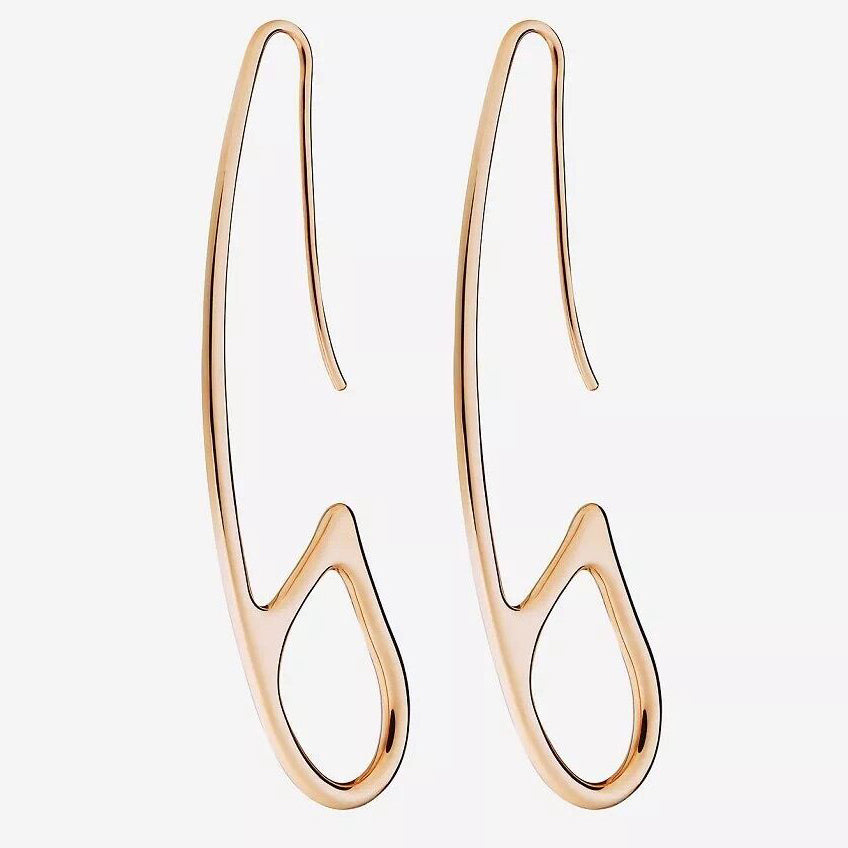 AHS-H217530B glossy gold paper clip ear hook