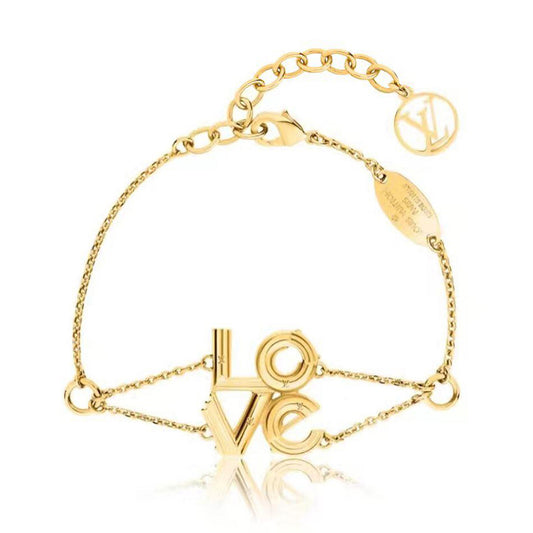 LV-M62844字母光金LOVE手链