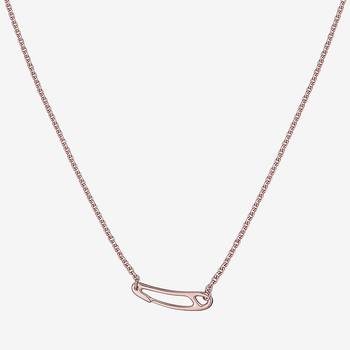 AiHshi-H217309B light gold paper clip necklace-2