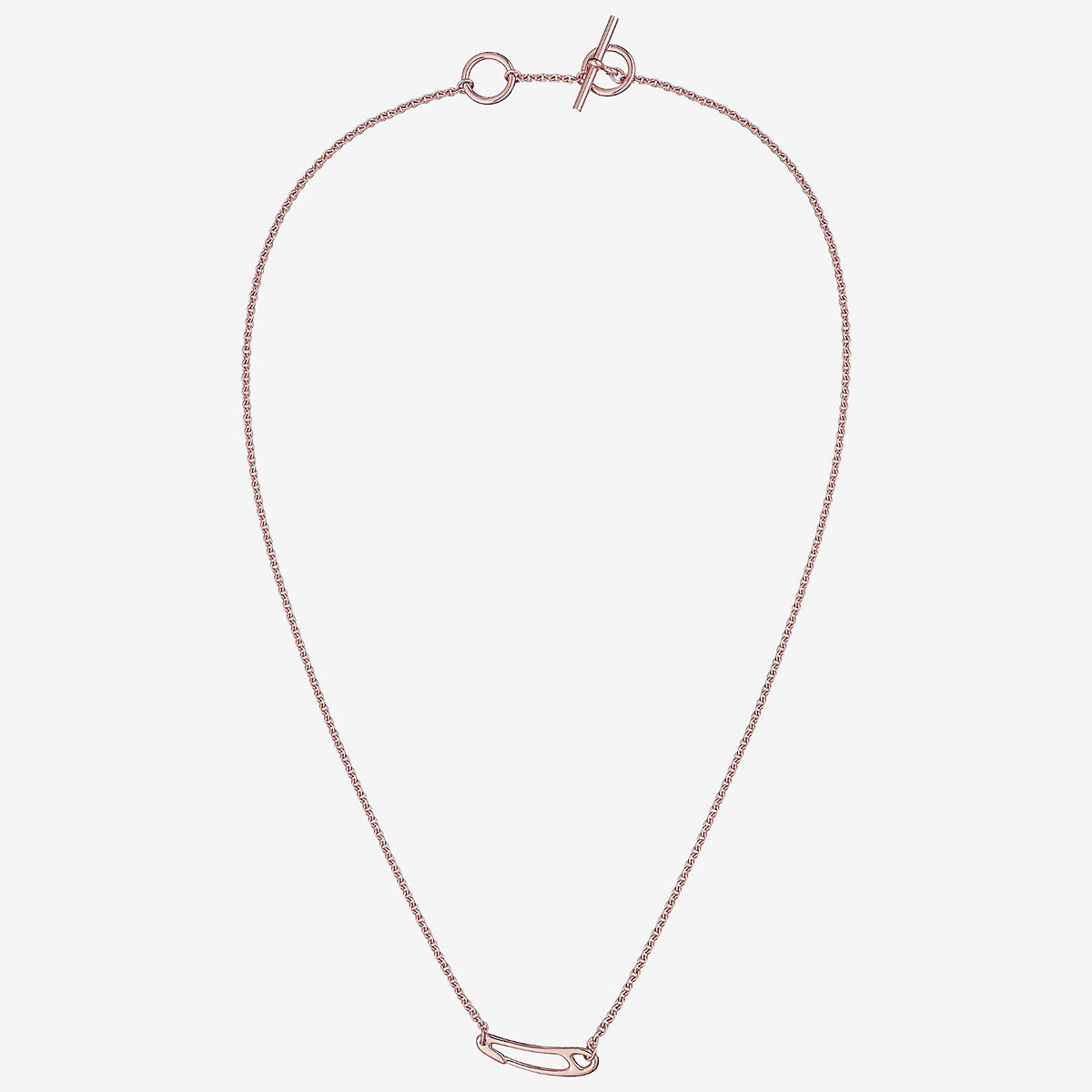 AiHshi-H217309B light gold paper clip necklace-2
