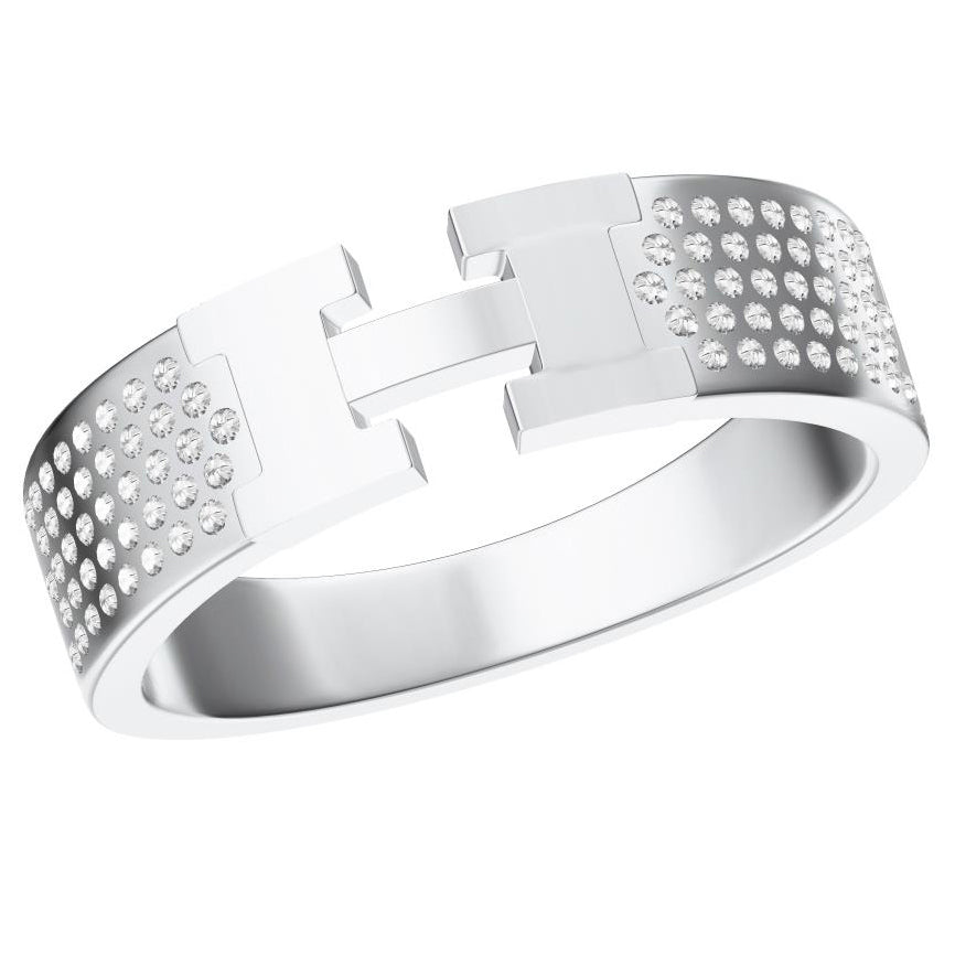 爱H仕-H186078B-5.9mmH半镶宽直臂戒指18#