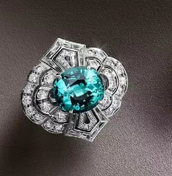 GLF-7988711蛋形石水波边彩宝戒指