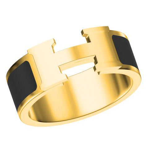 AHS-H160752B 7.2mm light gold H glue wide arm ring 15#