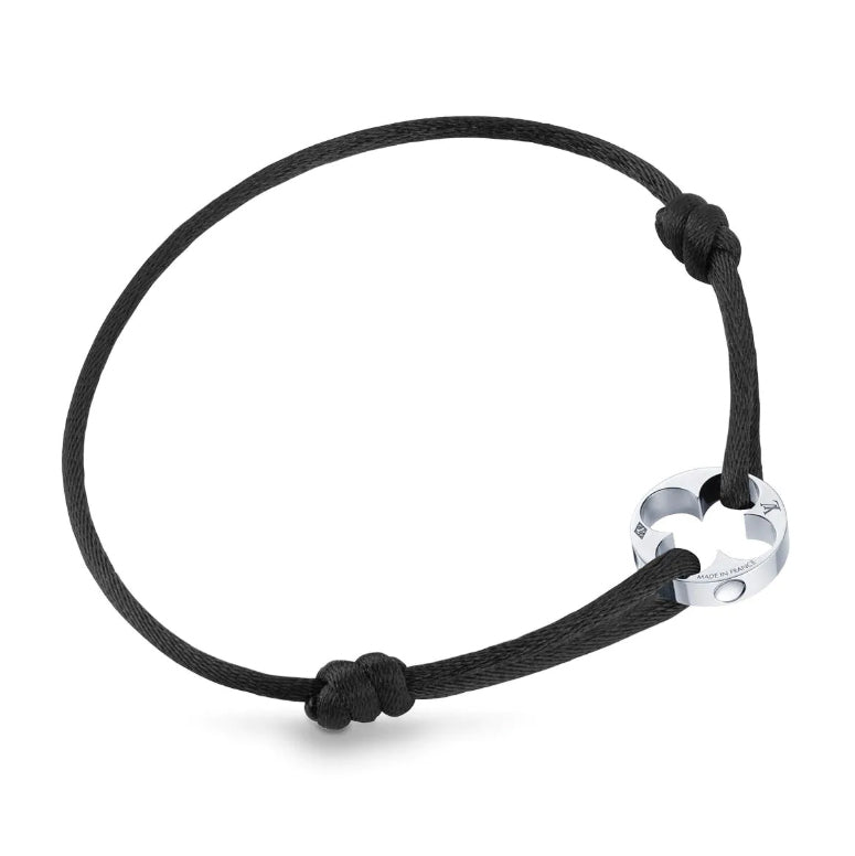 LV-Q95647 Luxuangguang gold four-leaf clover black rope bracelet