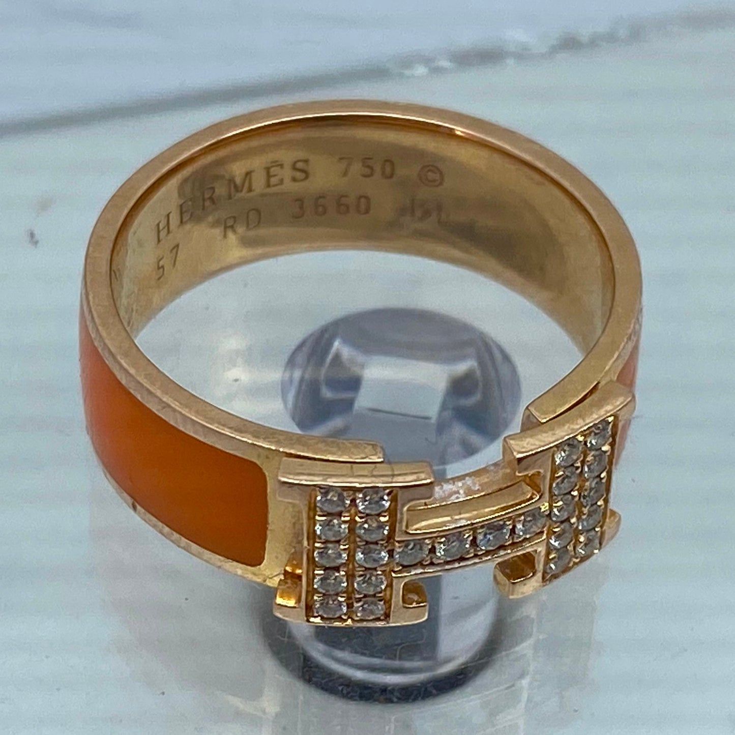 AHS-H428842 7mm guest version diamond letter H double row diamond epoxy wide ring 16#