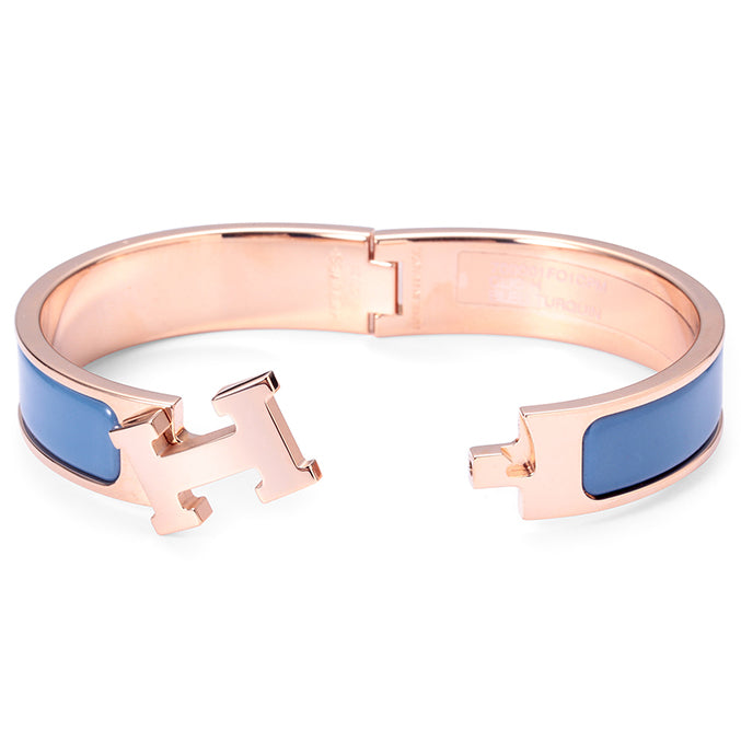 AiHshi-H168127F 12mm glue light gold H bracelet 17#