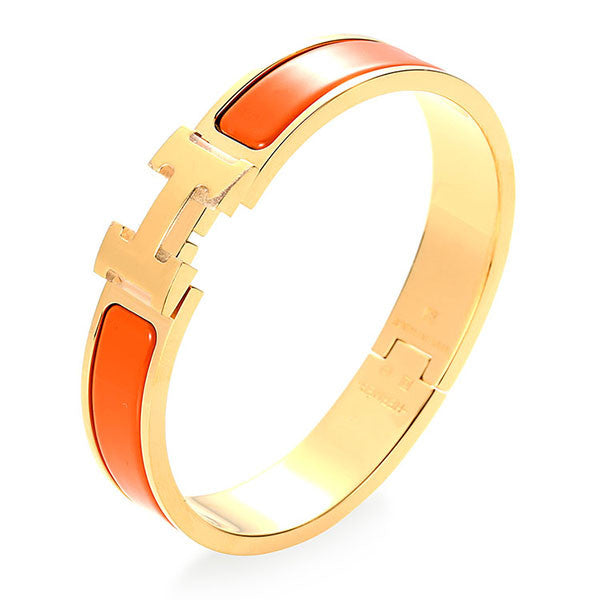AHS-H7001F23 10mm light gold letter H glue bracelet 17#