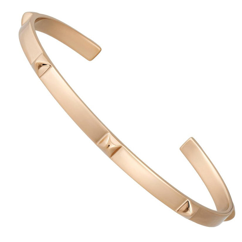 AHS-H108050B 4mm light gold pyramid open thin bracelet
