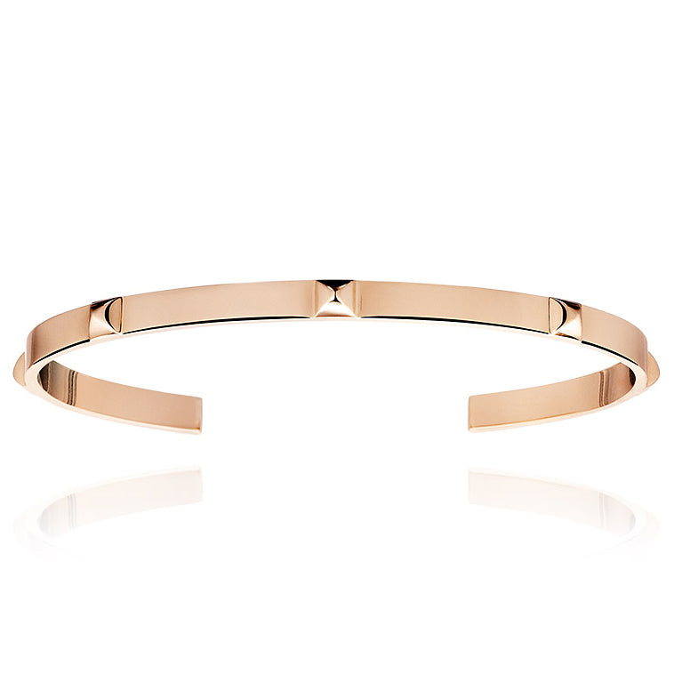 AHS-H108050B 4mm light gold pyramid open thin bracelet
