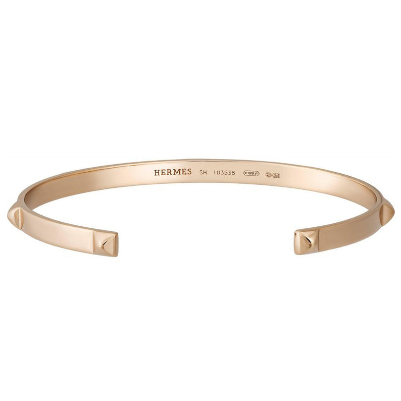 AHS-H108050B 4mm light gold pyramid open thin bracelet