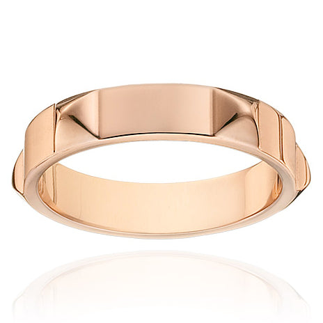 AHS-H108049B 3mm light gold pyramid ring 46#