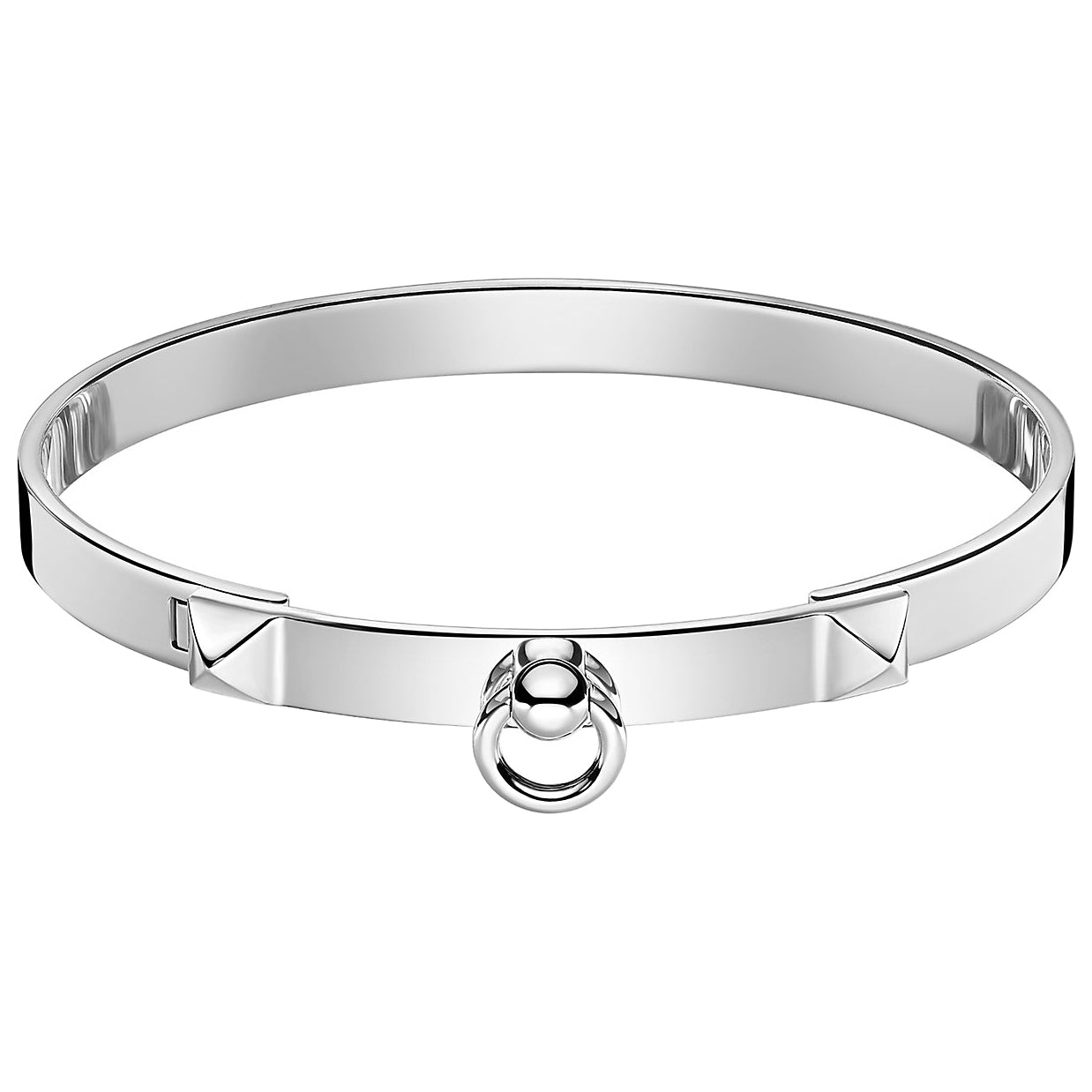 AiHshi-H108112B 5.9mm guest version light gold door buckle pyramid narrow version bracelet 17#