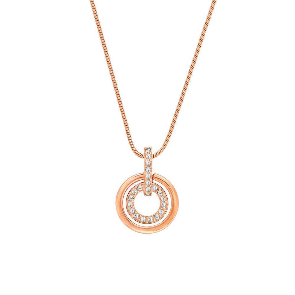 SHL-1081976 double ring, half diamond pendant