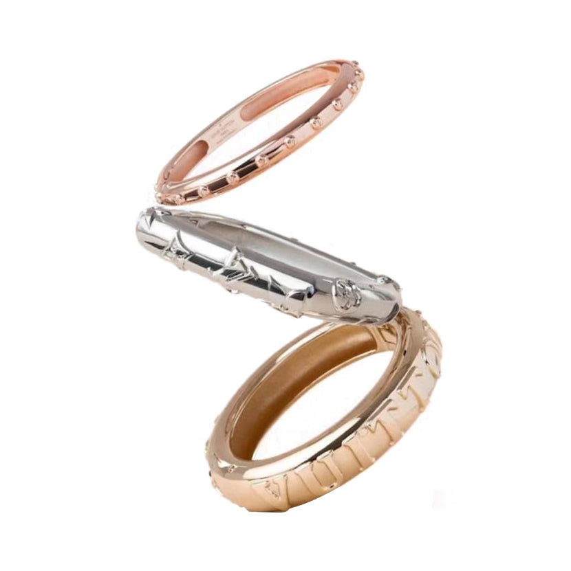 LV-Q698275 strip ring, three-color letter dart stripe ring, light gold