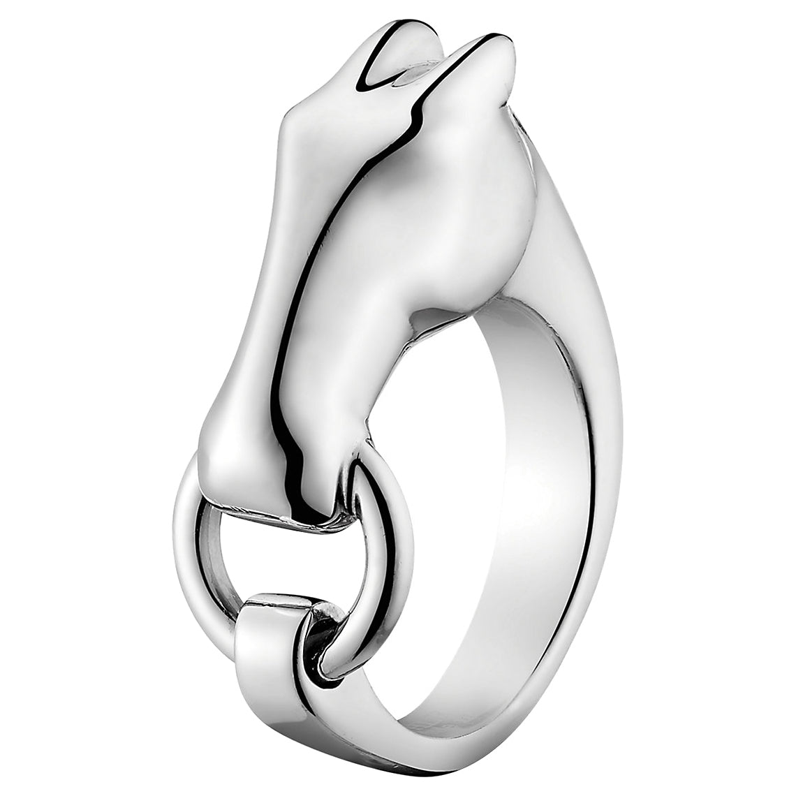 AiHshi-H113603B light gold horse head bite ring 46#