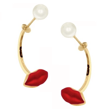 SHL-3465639 Red Lip Stud Earrings