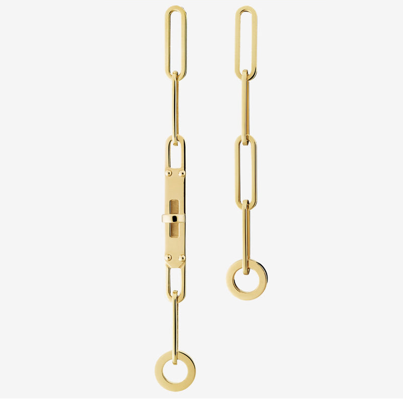 AiHshi-H218574B light gold twist chain earrings