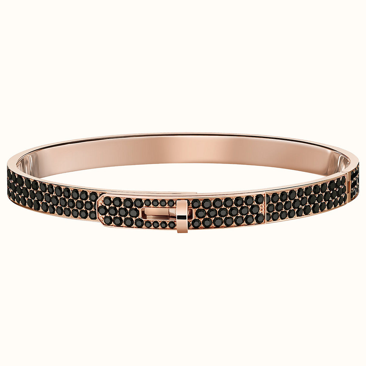 AiHshi-H218405B 6mm twisted hoop black diamond bracelet 16#