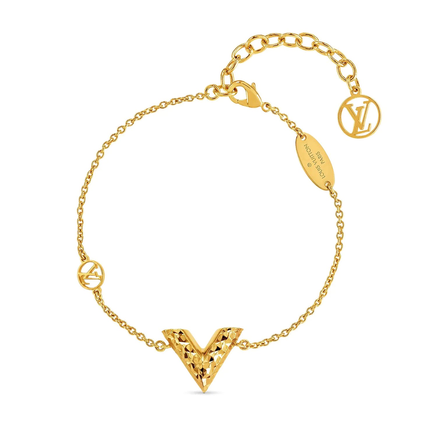 LV-M64269 letter V light gold bracelet