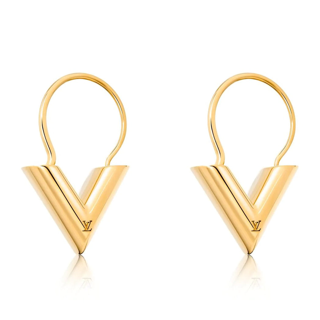 LV-M61088 Letter V light gold earrings guest version