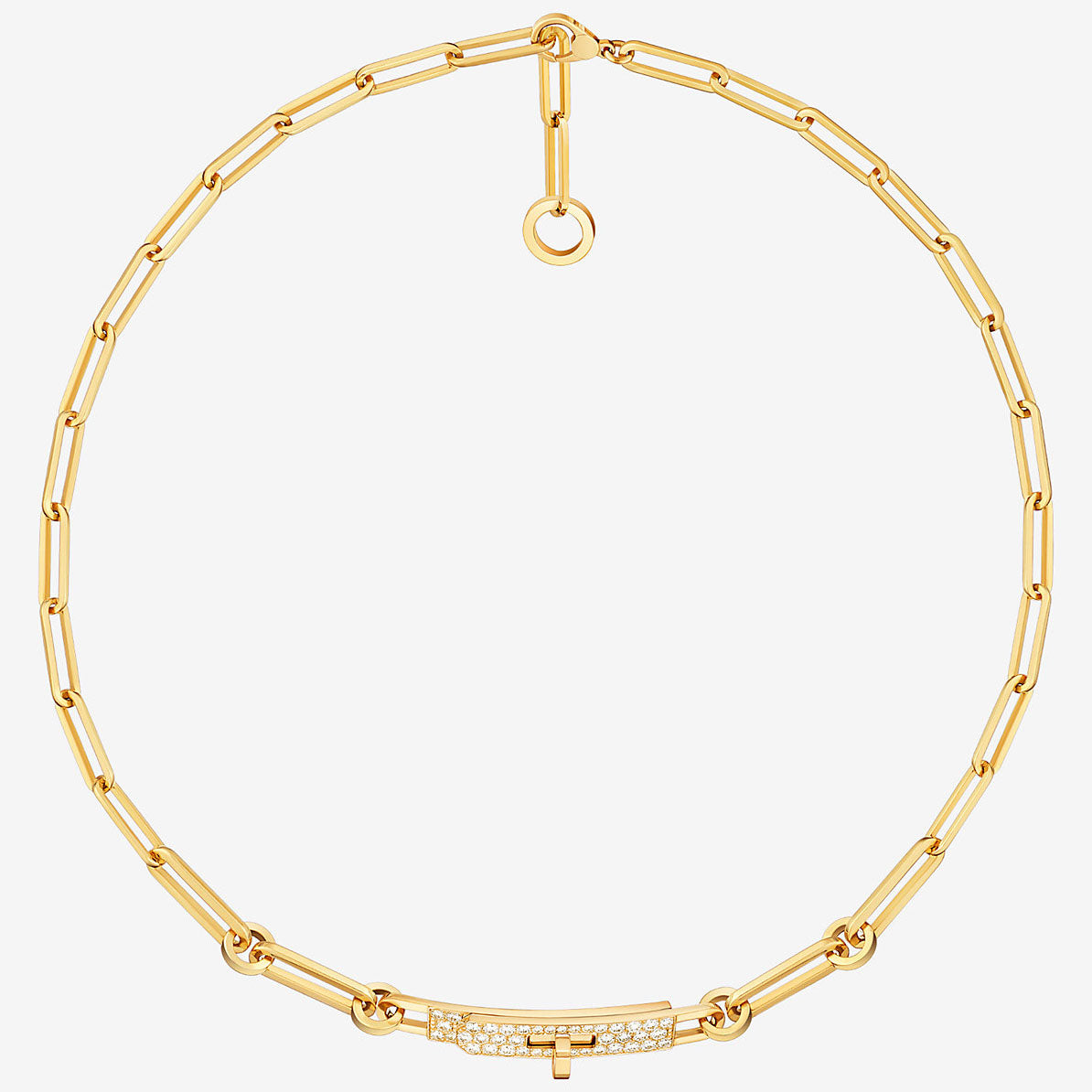 AiHshi-H218275B customer version full diamond twisted circle light gold chain bracelet necklace two wear
