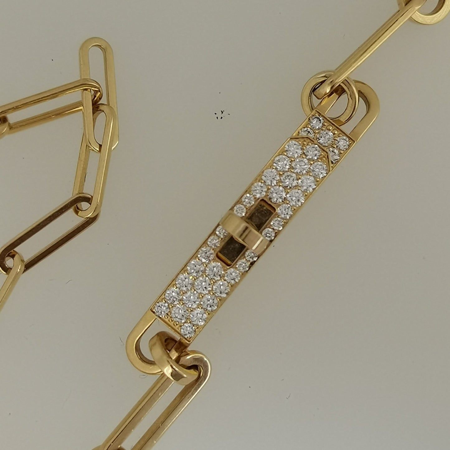 AiHshi-H218275B customer version full diamond twisted circle light gold chain bracelet necklace two wear