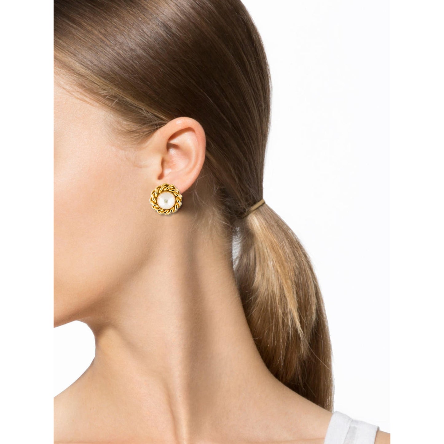 DA-E9764CNMT horseback bead chain earrings