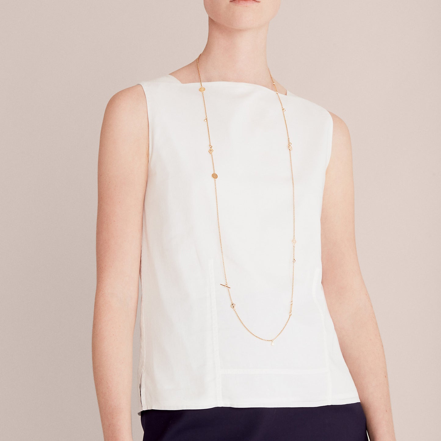 AiHshi-H143374F round square long combination necklace