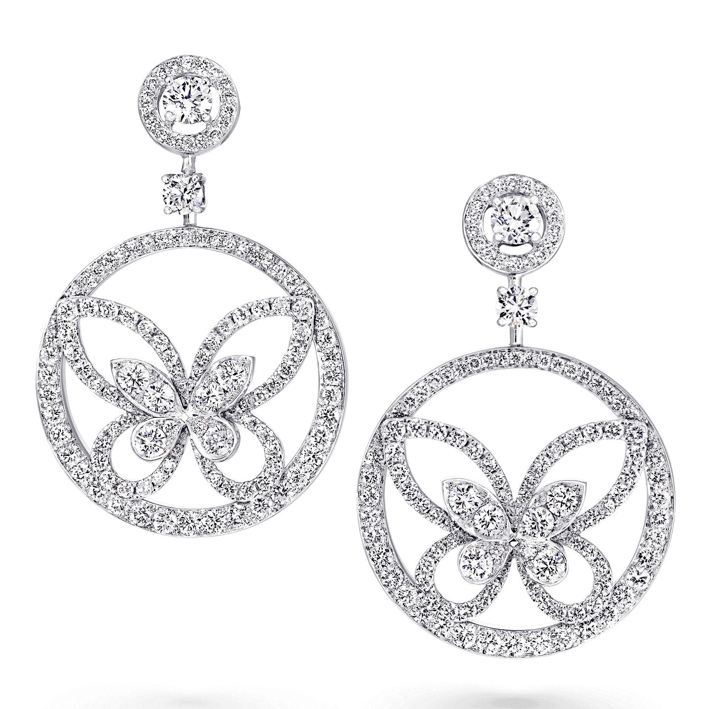 GLF-RGE880 double wings butterfly hoop earrings