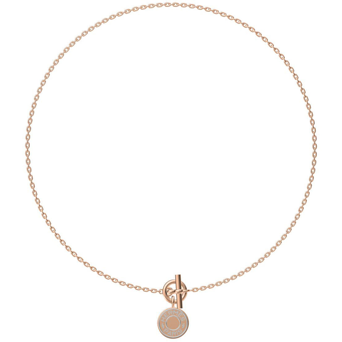 AiHshi-H176748B light gold round chain buckle necklace pendant