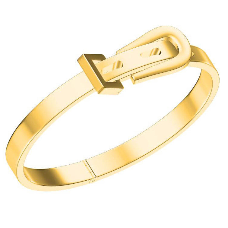AiHshi-H147285B 5.9mm light gold belt bracelet 17#