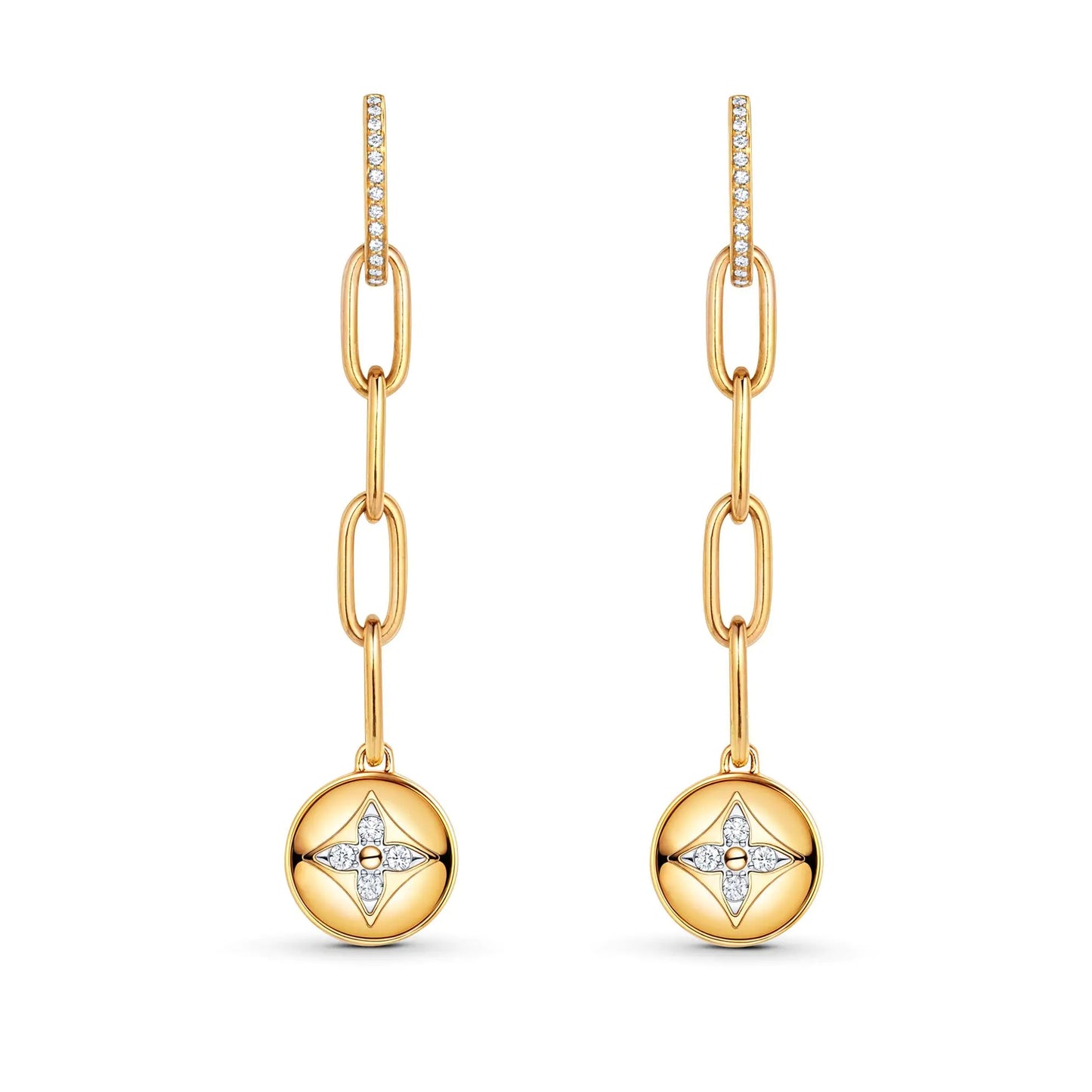 LV-Q96789 long chain round earrings plum blossom darts