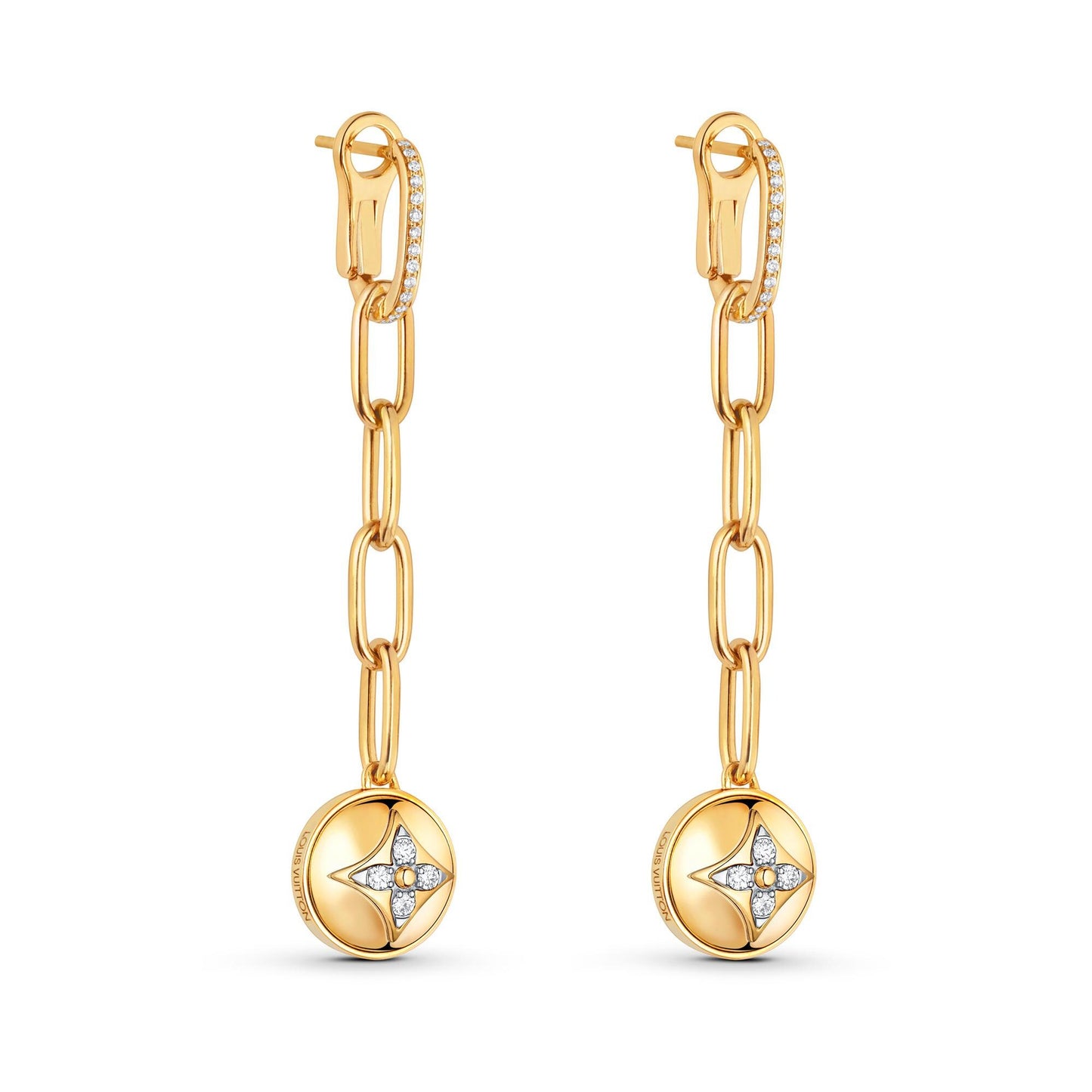 LV-Q96789 long chain round earrings plum blossom darts