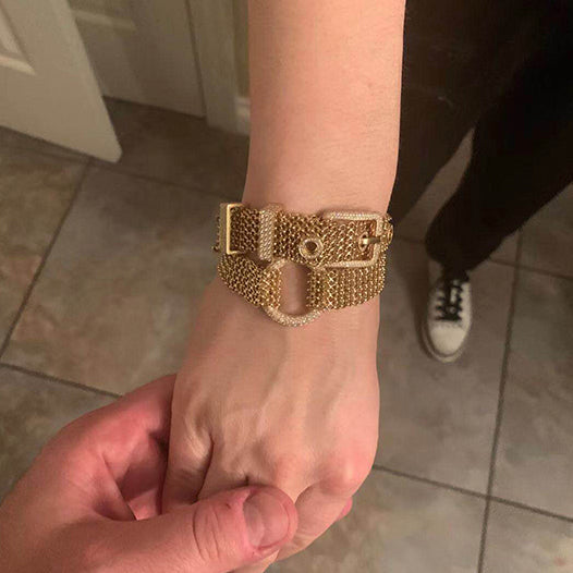 AiHshi-H211228B Diamond Buckle Belt Buckle Activity Bracelet