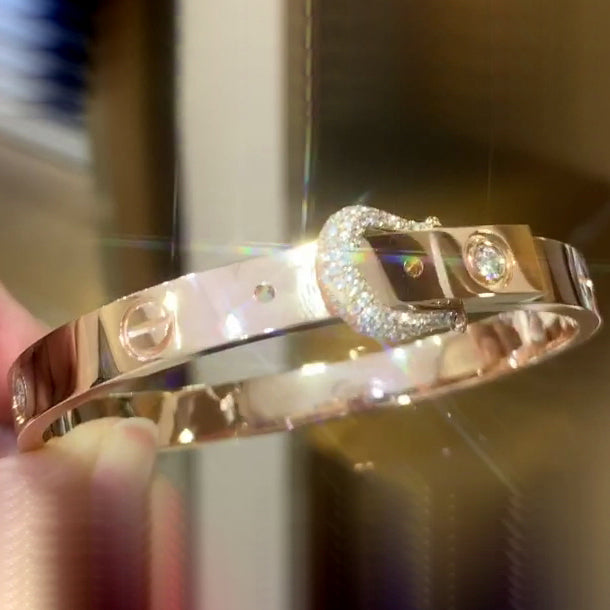 AiHshi-H209728B diamond belt bracelet 20.5#