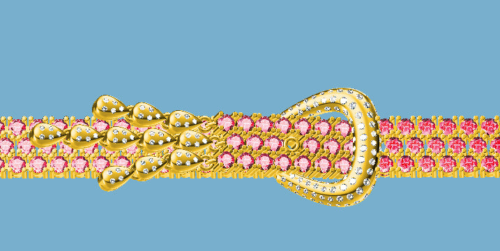 AiHshi-H177600B full diamond belt bracelet (chain length 165mm)