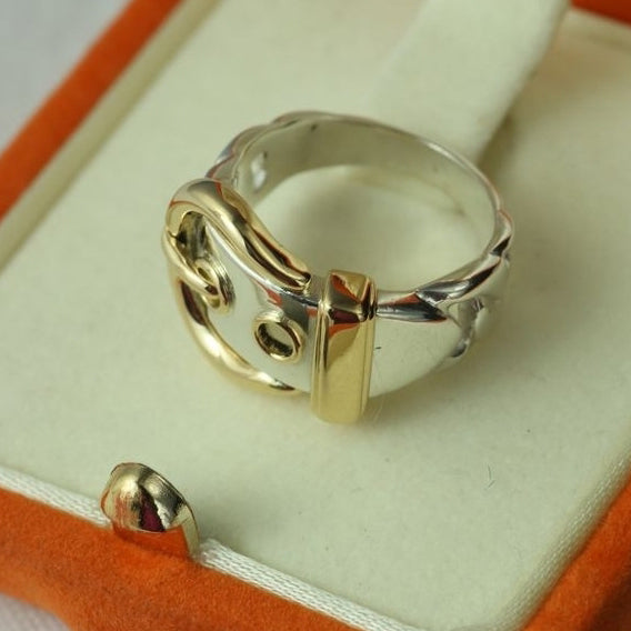 AiHshi-H118654B light gold chain buckle arm belt ring 8#